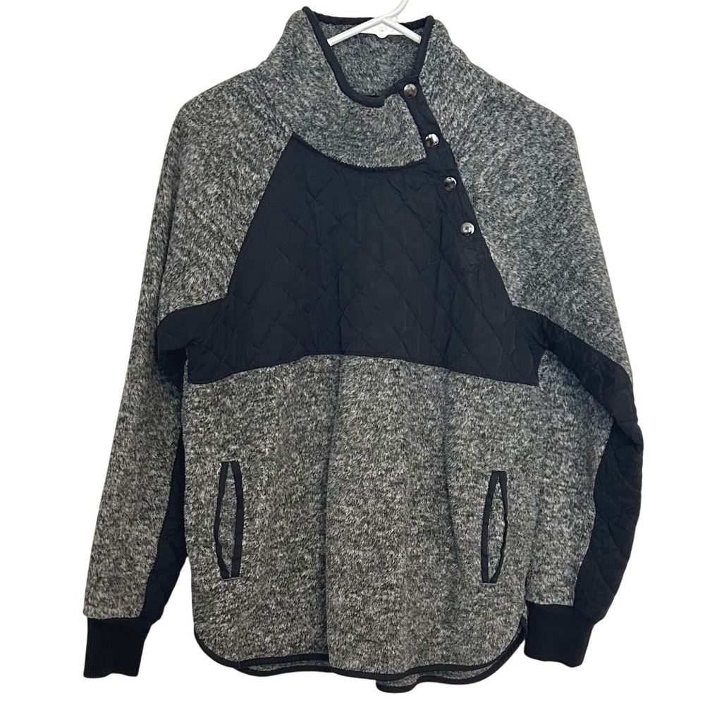 Abercrombie & Fitch Pull Over Button Close Sweatshirt Grandpa Core
